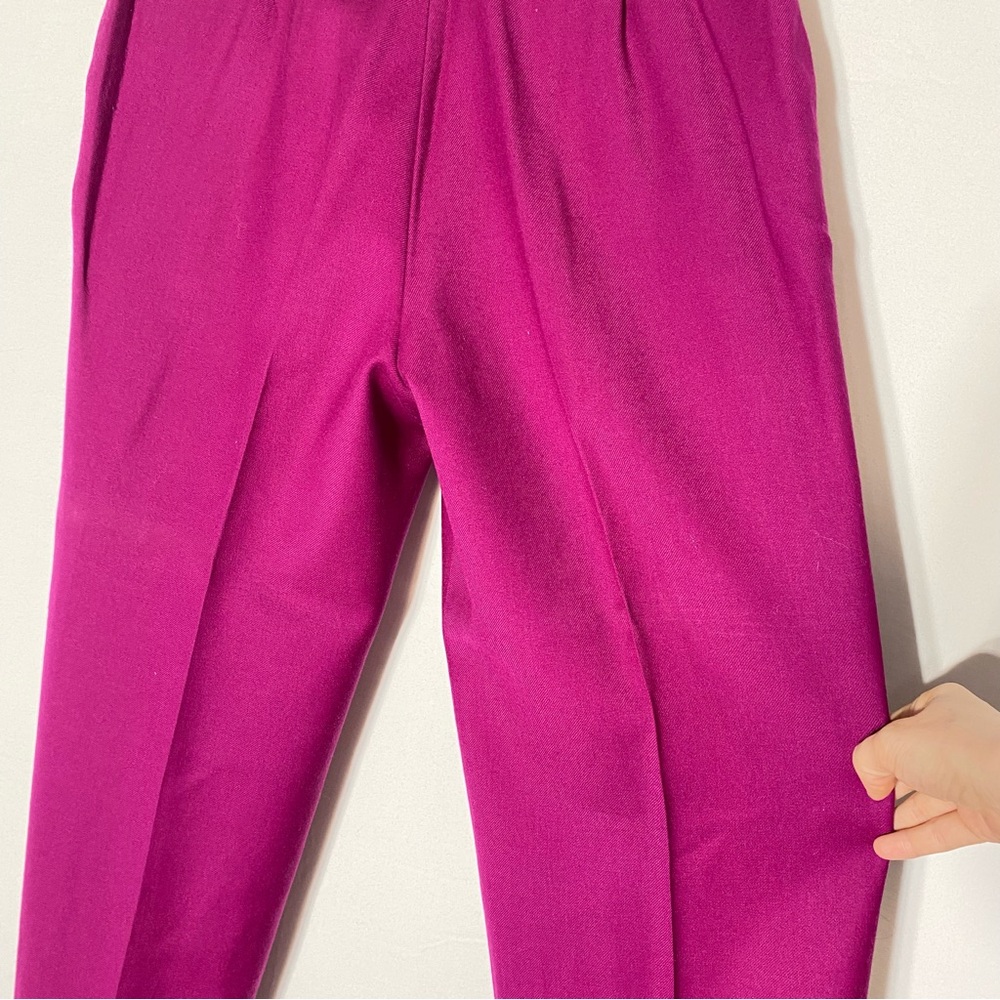 Vintage Gaytown Fuchsia Wool Pleated Front Trouser Pants 12 - Picture 16 of 16